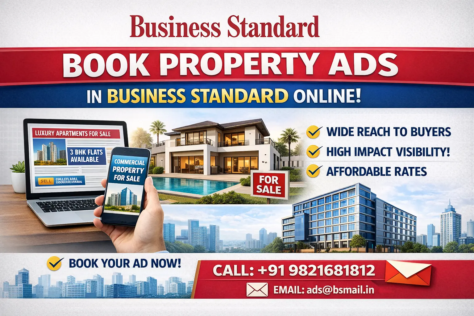 Book Property Ads in Business Standard Newspaper Online
